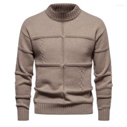 Men's Sweaters 2024 Winter Casual Fashion Round Neck Pullover Twisted Sweater Top