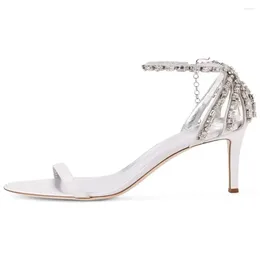 Sandals 2024 Summer Fashion Women's High Stiletto Heel Round Toe One Line Buckle High-heeled Sexy Everything Goes Together
