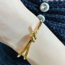Top Design Original T bracelet luxury bangle Knot Designer jewelry Womens Minority S925 Silver Shining Crystal Diamond Bangles Bracelet