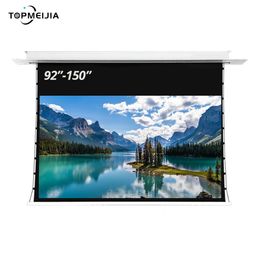 92"-150" Motorised Projector Retractable Ceiling ALR Screen For Long-Throw/Short-Throw projector 16:9 Electric Roll up Screens