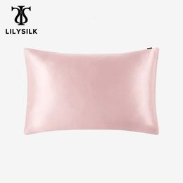 LILYSILK Pure 100 Silk Pillowcase Hair With Hidden Zipper 19 Momme Terse Colour For Women Men Kids Girls Luxury 240106