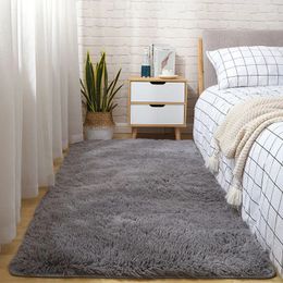 Nordic ins wind living room study Room carpet Tie dye silk hair bedroom dirt resistant bed blanket bay window 240108