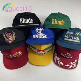 Ball Caps Classic Rhude Baseball Cap Men Women 1 Quality Green Red Yellow Blue Black Rhude Adjustable Hat 230321 81I2