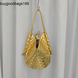 BottegaaVenetaa Solstice Bags 2024 New Handmade Woven Bag Fashion Simple Vegetable Basket Genuine Leather Womens One Shoulder Underarm