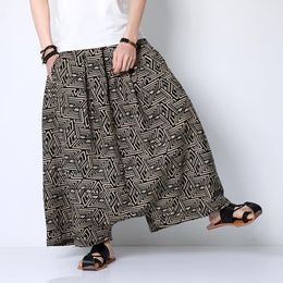 Pants 2022 Men's Loose Crossover Pants Chinese Style Retro Casual Wide Leg Pants Large Size Men's Graphic Pants Hip Hop Pants