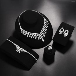 Necklace Earrings Set Cubic Zircon Wedding Jewellery Party Fashion Accessories Luxury Design 4-piece