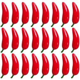 Decorative Flowers 100 Pcs Peppers Artificial Chilli Fake Red Vegetable Decoration Mini Toys Farmhouse Decorations
