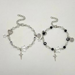 Link Bracelets Tredny Y2K Couple TV Girl Matching Who Really Cares Inspired Beads Bracelet Friends Jewellery Gift