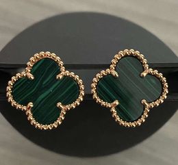 2024Stud Designer Clover Studs Earring Vintage Four Leaf Clover Charm Stud Earrings Back Mother-of-Pearl Stainless Steel Gold Studs Agate for Women wedding