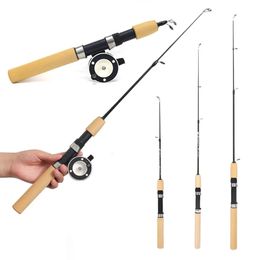 60 80 100CM Mini Telescopic Ice Fishing Rod Portable Carbon Fiber River Shrimp Carp Fishing Pole Winter Fishing Rod Tackle Pesca 240108