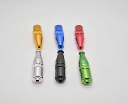 69mm Zepplin torpedo shape metal smoking pipe aluminium tobacco cigarette Hand Filter Funny pipes 5 color Tools Accessories9550600