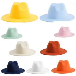 Berets Fedora Hat For Women Men Woollen Flat Top Concave Design British Style Retro Jazz Cap Colours Unisex Panama Wide Brim Hats