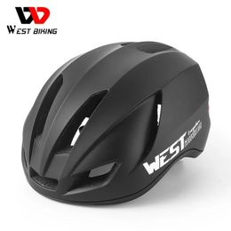 WEST BIKING Lightweight Aero Helmet Female Safety With LED Flash Light Men's MTB Road Bike Electric Scooter 240108