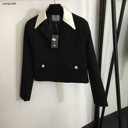 Brand women overcoat luxurious fashion Masonry button detachable lapel long sleeve suit jacket upper garment Jan 08