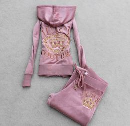 Y2K Tracksuits Womens Clothing Two Piece Set Velour Track Suit Women Juicy Velvet Tracksuit Hooded Sweatshirt and Pants Set 80