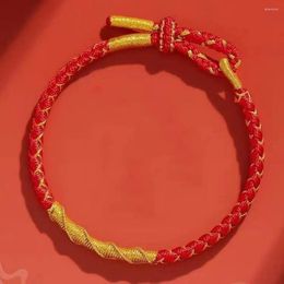 Charm Bracelets 2024 Year Of Dragon Red String Handwoven Adjustable Chinese Zodiac Animal Bracelet Lucky Braided Rope