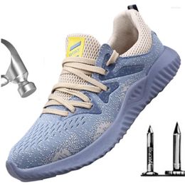 Boots Unisex Summer Indestructible Steel Toe Cap Men Safety Shoes Soft Bottom Work Outdoor Gym Rock Climbing Sneakers