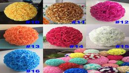16 Color Artificial Flowers Rose Balls Kissing Ball Decorate Flower Wedding Garden Market Party Decoration Christmas Gift 5pcs HH75715959