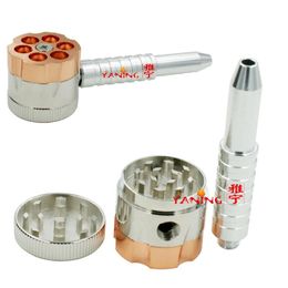 12pcslot BULLET ROTATING PIPE style tobacco grinder metal herb grinder Smoking Pipegrinders SKUS0188733401