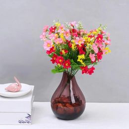 Decorative Flowers 6 Bundles Artificial Wildflowers Shrubs Fake Bouquet Colourful Natural Look Simulated Home Decoration