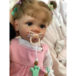 55CM Full Body Silicone Reborn Toddler Girl Doll Princess Betty Lifelike Soft Touch Waterproof Skin Multiple Layers Painting 240106