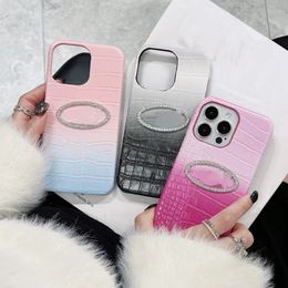 Luxury Designer phone Case Gradient Colour Crocodile card case Leather case iPhone 15 14 13 12 11 Pro max 14plus 7 8 plus X XR XS xsmax case