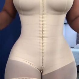 Fajas Shapewear High Compression Bodysuit Girdles with Brooches Bust for Daily and Post- Use Slimming Sheath Belly Women 240106