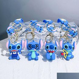 Jewelry Cartoon Cute Animation Blue Dragon Keychain Backpack Key Ring Accessories Hanger Mti Colors Drop Delivery Baby Kids Maternity Dhrvd