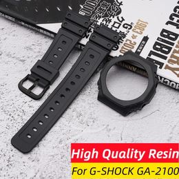 High Quality Resin Watch Band and case For GShock GA2100 GA2110 Rubber Strap Bezel Case Replacement Accessories 240106