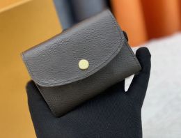 Womens designer wallets luxurys envelope short coin purse brown-flower letter card holder high-quality female fashion small clutch bag with box