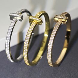 bracelet 18k gold plated bangle 3 styles bracelet chain U letter Jewellery Designer Bracelet Titanium Steel Bangle Gold-Plated Non-Allergic set gift