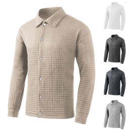 Men's Casual Shirts Mens Plaid Shirt Lapel Button Long Sleeve Under Cotton Workout Tops Short Tan Loose Men