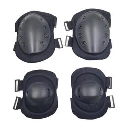 Black Tactical Combat Protective Knee Elbow Protector Pad Set Gear Sports Military Elbow Knee Pads for Adult 240108