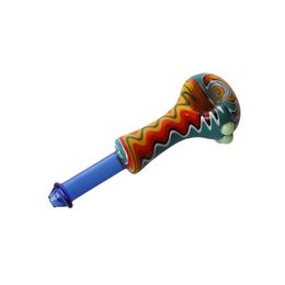 Colourful Strips Smoke Pipe Glass Smoking Pipes Amazing Heady Glass Pipe Classic Tobacco Pipes Smoking Accessories