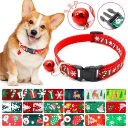 Dog Collars Adjustable Christmas Pet Collar Cats Necklaces With Bells Xmas Supplies Pets Dogs Grooming Accessories