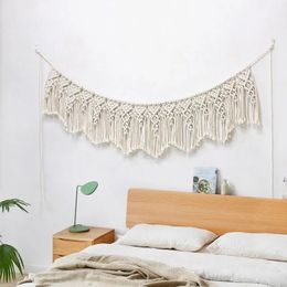 Macrame Wall Hanging Tapestry Hand Woven Macrame Tapestry Boho Decor Modern Boho Tapestry Wall Decor Macrame Banner Garland 240106