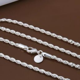 wholesale price 16-24 inch 3 mm twisted chains necklaces 925 sterling sivler Jewellery fine silver necklaces for pendants G205 LL