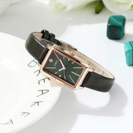 Women's high-quality vintage style small plate simple square belt waterproof quartz watch