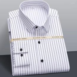 Men's Dress Shirts Spring And Autumn 2024 Luxury Long Sleeve Shirt Elastic Solid Slim Fit Business Leisure Wrinkle-resistant Non-iron