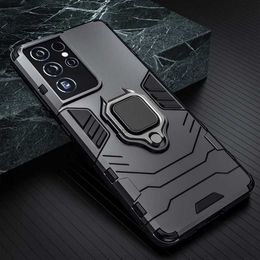 Cell Phone Cases Shockproof Case For Samsung Galaxy S23 S22 Ultra S21FE S21 S20 S10 Plus Lite A53 A73 A33 5G A23 A13 Ring Stand Back Phone CoverL240105