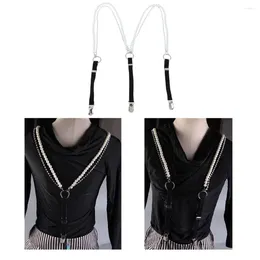 Belts Ladies Pearl Beading 22x1.4cm Elastic Shirt Rhinestone Suspenders