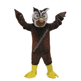 Simulation Lovely Brown Owl Mascot Costume Cartoon Character Outfits Halloween Christmas Fancy Party Dress Adult Size Birthday Outdoor Outfit Suit