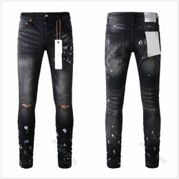 purple jeans designer for mens high quality fashion cool style pant distressed ripped biker black blue jean slim fit motorcycle VCWK