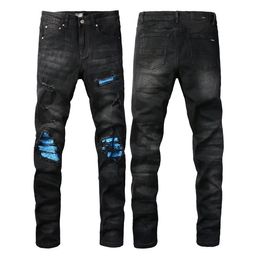 SS24 M9870 Mens jeans Brand Skinny Slim Fit Washed Coating material Luxury Denim Elastic Motorcycle Men Original TOP Designer SZ28-40