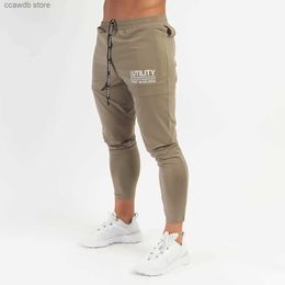 Men's Pants Fall New Trend Fitness Casual 2023 Letter Rope Casual Cropped Pants Sports Pants Loose Elastic Warm Running Pants T240108