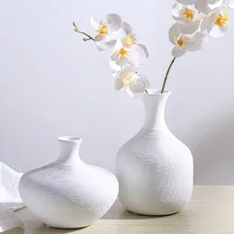 Vases Bonsai White Vase Original Centerpiece Shelf Ceramic Table Pottery External Flower Kitchen Floreros Luxury Decoration