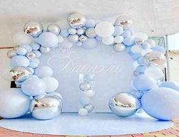 Metal Blue Balloon Baptism Boy Girl Christening Baby Shower Happy Birthday Party Decor Baby Ballon Globos Birthday Balloon Arch G23800871