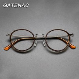 Vintage Eyeglasses Frame Men Round Myopia Prescription Glasse Retro Optical Luxury Brand Glasses Eyewear 240109