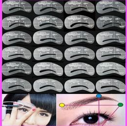 24pcsSet Styles Grooming Brow Painted Model Stencil Kit Shaping DIY Beauty Eyebrow Template Stencil Make Up Eyebrow Styling Tool8071145