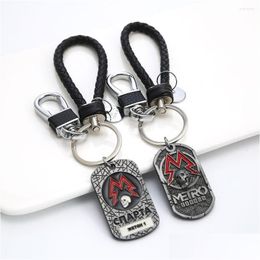 Keychains & Lanyards Keychains Pc Game Metro Exodus 2033 Keychain Dog Tag Pendant Keyring Men Car Metal Key Chains Charm Gifts For Ki Dhbcc